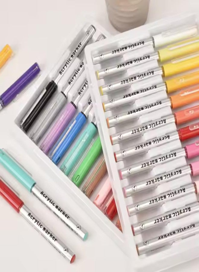 Bigwig Soft Tip Acrylic Paint Markers Pen - Opaque Multi-Surface Ink for Rock, Ceramic, Fabric, Acrylic Markers Art Pens Set, for, Glass,Crafts Making Art Supplies (24) - Image 4